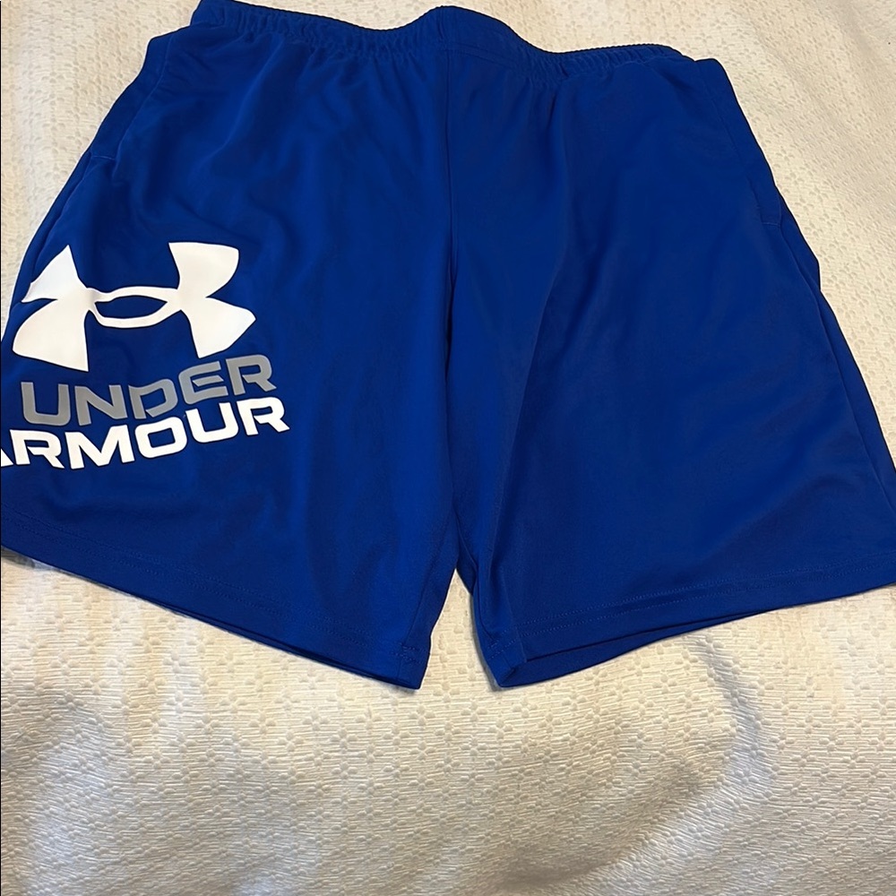 Under Armour Blue Athletic Shorts Moisture-Wicking Performance